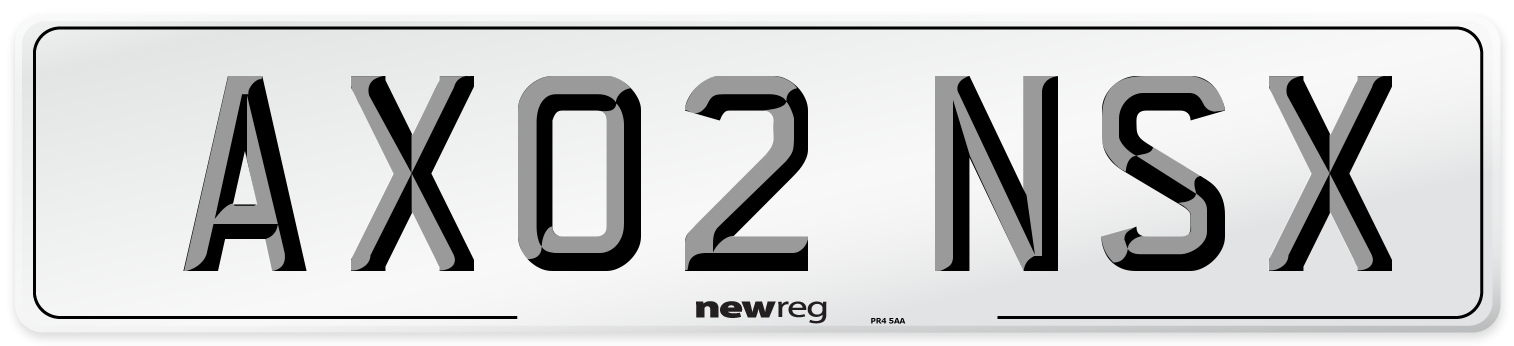 AX02 NSX Number Plate from New Reg